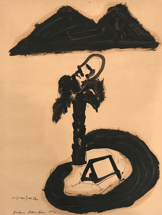 Figure, form, formula, 1994, oil and pencil on brown paper envelopes, 46x34 cm
