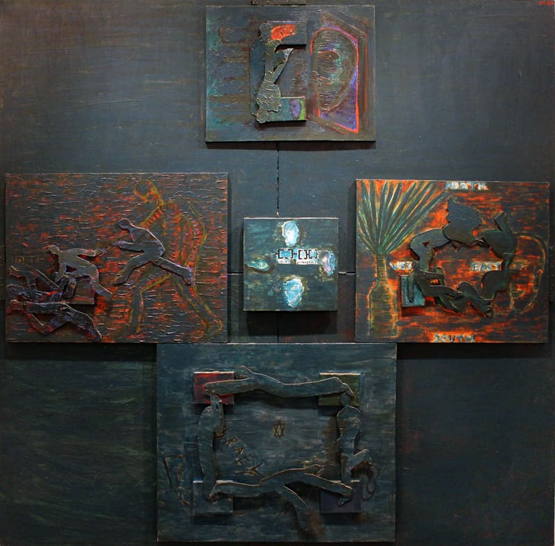 Spiritual Target, 1988, wood, cutouts and acrylic on canvas, 183x183 cm