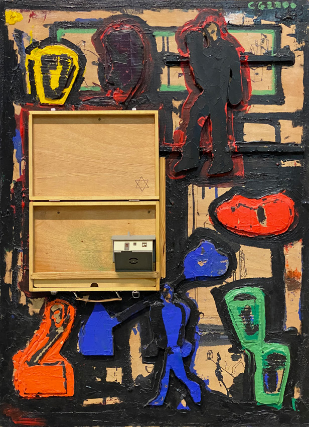 
Pinchas Cohen Gan, Untitled (Settlement), 2000, mixed media on plywood, 107 x 77 x 15 cm
