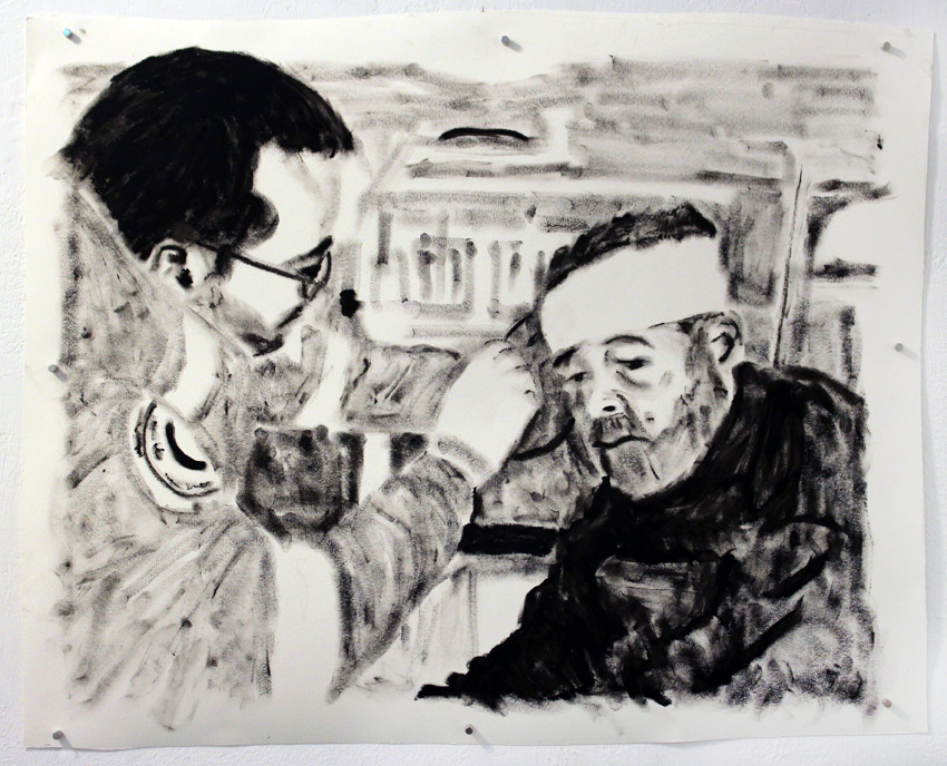 Udi Charka, David Reeb, 2020, oil on paper 70 x 54 cm
