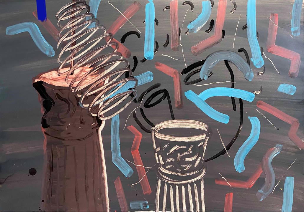 Gabi Klasmer, Untitled, 1984-6, Industrial oil paint on paper, 70*100 cm
