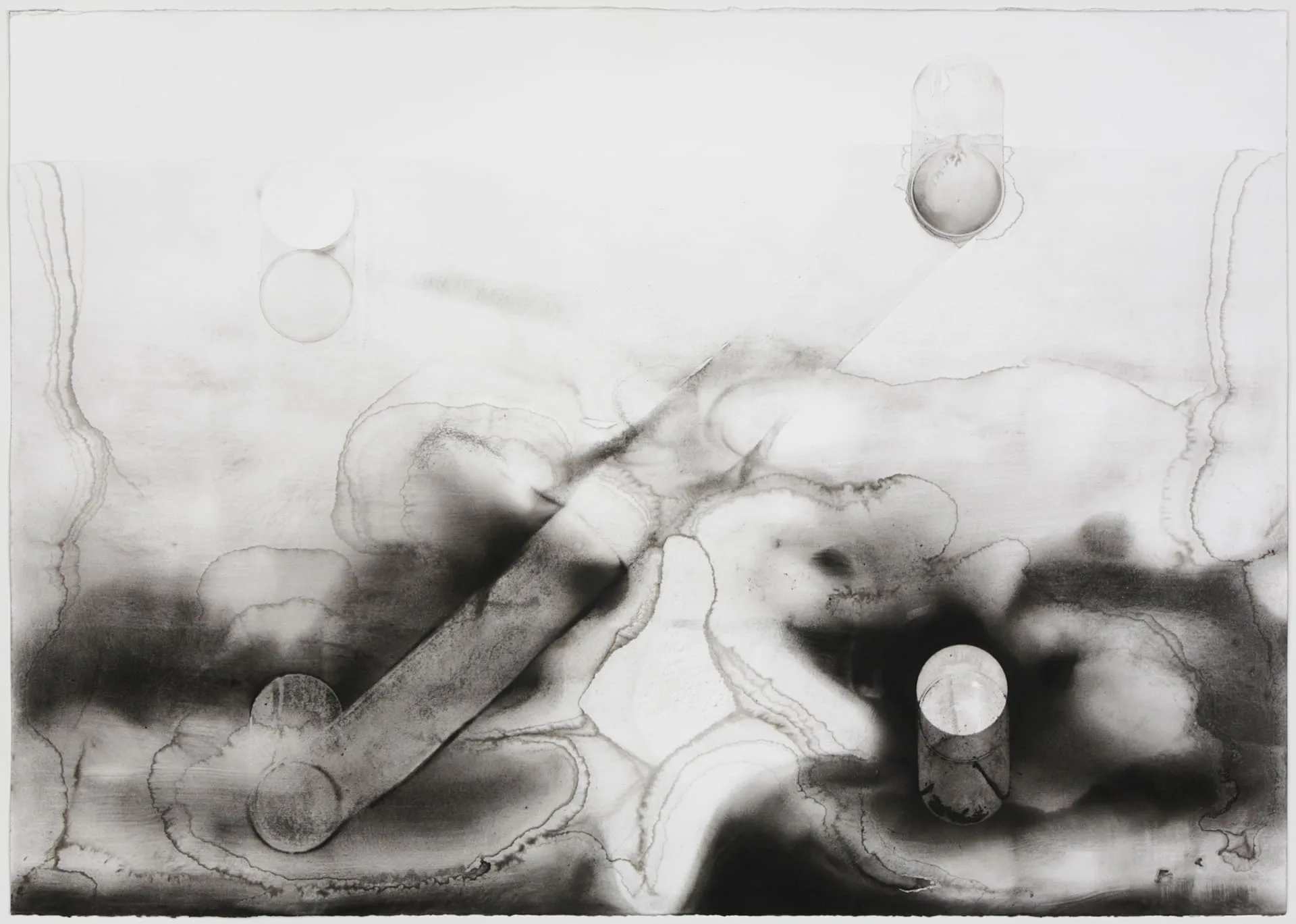 Micha Ullman, Untitled, 2016, watercolor on paper, 70x100 cm