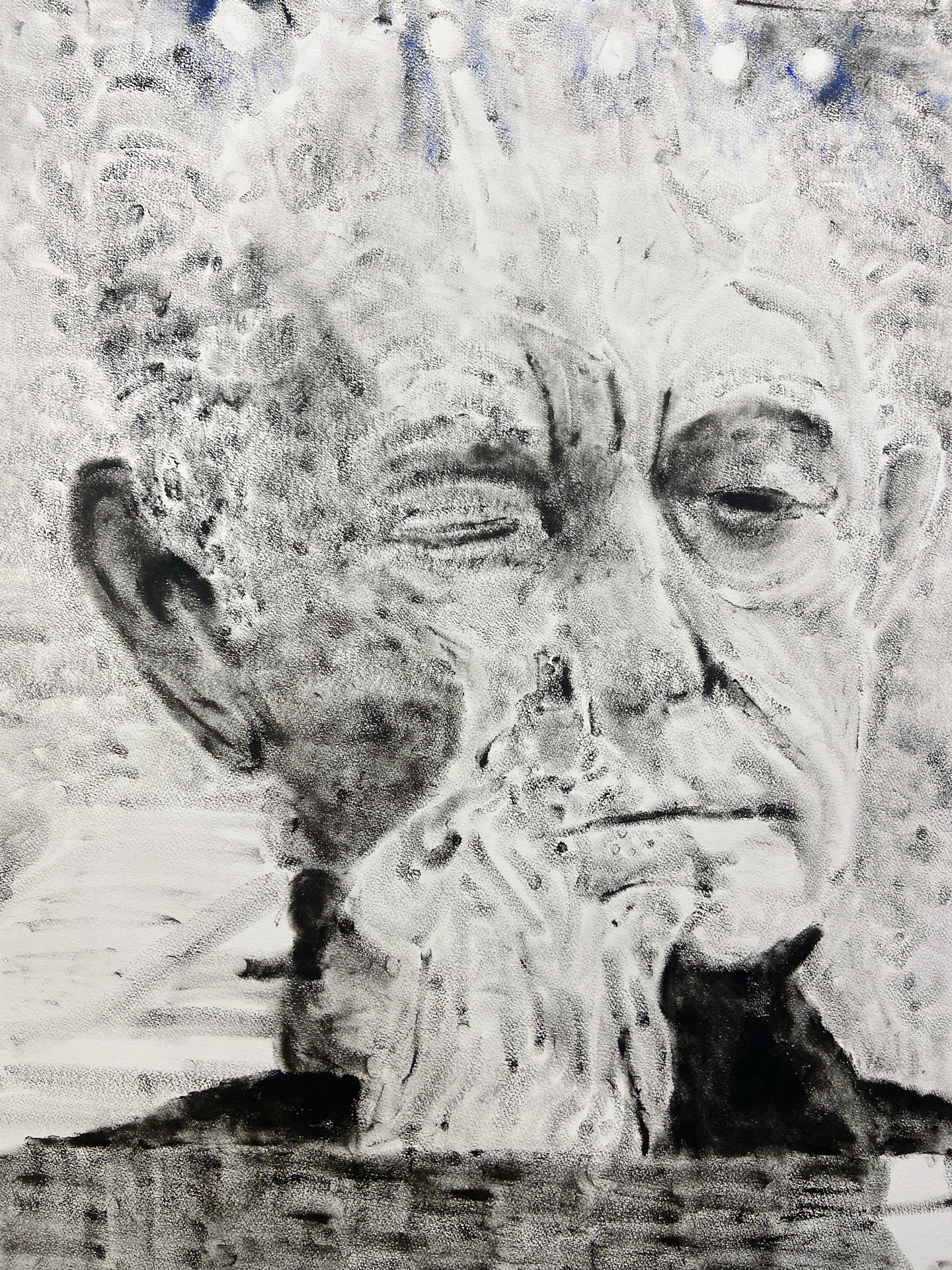 Udi Charka, Untitled, 2022, oil on paper, 107x75 cm