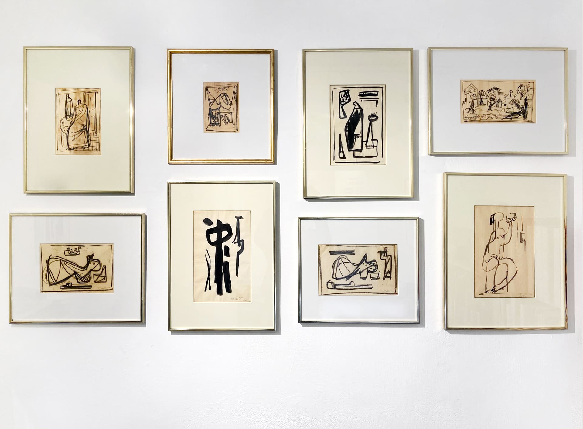 Aharon Kahana, Selected drawings (8), 1950’s, felt pen on paper, variable dimensions